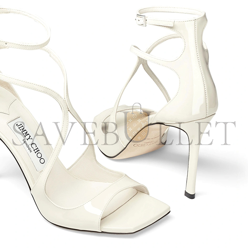 JIMMY CHOO AZIA 95 LATTE PATENT LEATHER SANDALS AZIA95PAT JIMMY CHOO AZIA 95 LATTE PATENT LEATHER SANDALS AZIA95PAT